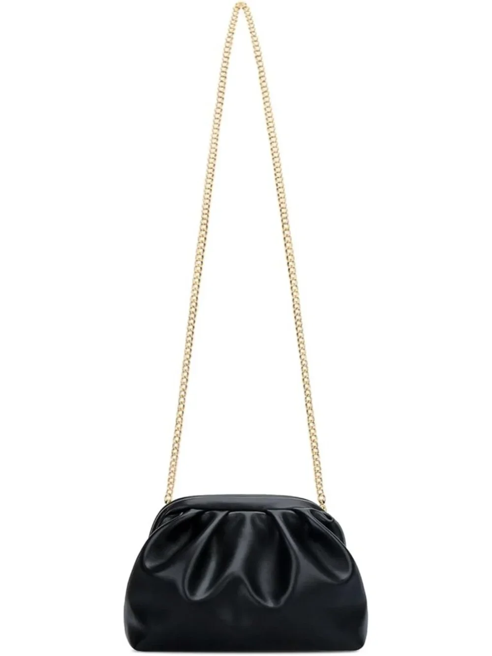 👜 Women's Black PU Leather Evening Clutch Purse with Removable Chain Strap